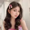 2025 Cor Rosa Suave Degradê Acessório de Cabelo Amor Presilha Jacaré Feminina Franja Cabelo Quebrado Presilha Lateral Acessório de Cabeça Doce de Verão