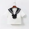 Fábrica em nome do pacote pós-venda gola preta branca três uniforme jk traje de marinheiro jk escola para traje jk saia jk saia plissada