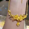 Novo Colar de Brocado de Flores Corrente de Clavícula de Flor de Luxo Leve Joias de Casamento Fosco para Mulheres Acessórios de Alta Qualidade Versáteis