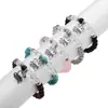 Pulsera de cuentas redondas de turquesa con cuentas de cristal blanco de moda diseño literario joyería de cuentas para mano de dama nicho venta al por mayor