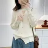 [Oferta Especial] 100kg Novo Estilo Coreano de Inverno Tamanho Plus Size Feminino Elegante Peça Única Vazada Suéter de Lã 9310