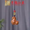Colar com Pingente de Cavalo do Zodíaco em Sândalo, Corrente de Suéter Ano do Cavalo em Pau-Rosa Yiming Xianyuan, Pingente para Celular, Pingente de Chaveiro