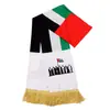 Bufanda Impresa de la Copa de Europa Fabricante Bufanda de Poliéster Personalizada para Aficionados al Fútbol Mundial Bufanda con Borlas Estampada para el Día Nacional