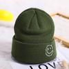 Gorro de Lana Bordado con Cara Sonriente para Niños Bihui Gorro para Niños Otoño e Invierno Gorro de Punto de Temporada para Niños Gorro Tipo Pulóver para Bebé Mz8113