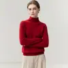 Estilo simples 100% caxemira pura malha sem costura suéter de gola alta feminino versátil slim fit mostra corpo fino suéter de base