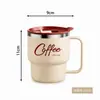 Taza de Café para Oficina Gaoyan de Gran Capacidad Taza de Agua para el Hogar Taza de Té Taza de Acero Inoxidable 304 con Tapa Regalo