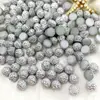 Cuentas de Resina Semiredondas de 8 mm No Porosas para Clavar, Cuentas Estrelladas de Resina Plateada Hechas a Mano con Base Plana, Accesorios para Joyería Transfronterizos