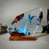 Película y Televisión Dragón de Hielo Resina Luz de Noche Adornos Creativos Estatua de Arte 3D Regalos de Halloween Venta Directa de Fábrica Transfronteriza