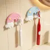 Soporte de Cepillo de Dientes Adhesivo de Dibujos Animados Nube Arcoíris al por Mayor en Stock del Fabricante, Estante de Almacenamiento de Cepillos de Dientes de Alta Calidad Montado en la Pared sin Taladro