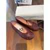 Edição em Pele de Cordeiro ~ Novo Estilo Elegante Bico Redondo Sapatilhas de Ballet com Laço Femininas Planas Slip-on Mary Janes de Corte Baixo