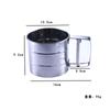 Tamiz de harina semiautomático de mano de acero inoxidable Fabricador mecánico de polvo Taza prensada a mano Polvo para hornear Pantalla de filtro