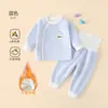 Conjunto de Ropa de Otoño para Bebé Jingqi Ropa para el Hogar de Otoño e Invierno para Niños y Niñas Ropa Interior para Bebé Pantalones de Terciopelo de Otoño para Niños Pijamas