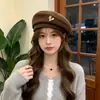 Boina para Mulheres, Novo Estilo Tendência de Celebridade da Internet, Fashion e Super Popular, Versátil, Faz o Rosto Parecer Menor, Cor Sólida, Chapéu Octogonal Elegante