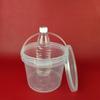 Cubo de almacenamiento portátil de tambor transparente, cubo de embalaje sellado para frutas, pesca, hierba asada, cubo de embalaje de plástico para lavandería con cuentas