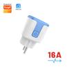 Tuya Wifi Regulaciones UE Enchufe Inteligente Naranja Azul Negro Verde Control Remoto por Aplicación de Teléfono Móvil Temporización Interruptor de Idioma