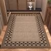 Tapete de Entrada com Padrão Sisal Remoção de Pó Resistente ao Desgaste Veludo Laço Carpete Sisal Resistente a Manchas Fácil Cuidado Cortável Tapete Antiderrapante para Entrada
