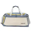 Bolsa de viagem com separação seco-molhado, bolsa de academia de grande capacidade com compartimento separado para sapatos, bolsa de mão em tecido Oxford, capaz de separação seco-molhado