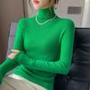 Suéter 100% Lã Ultra Fina 60 Fios Lavável à Máquina Suéter de Gola Alta Feminino Corte Justo Cor Sólida Suéter de Lã Roupa de Inverno Feminina