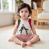 Conjunto de Chaleco para Bebé Estilo Verano Sin Mangas Lindo Estampado de Pingüino Chaleco Delgado de Verano Ropa Infantil 62458