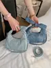 Bolso de Mezclilla Minimalista con Lazo Estilo Coreano, Bolso Cruzado de Hombro Único Moderno y Elegante, Nuevo Modelo 2026, Bolso de Mano Casual