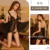 Kameixue Lingerie Sexy Puro Desejo Renda com Babados de Tela Decote em V Profundo Alça Transparente Tentação Vestido para Casa 1875