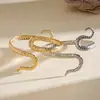 Pulseira aberta geométrica em formato de cobra de metal criativa europeia e americana, anel de braço personalizado de alta qualidade para cross-border, joias de nicho ins para mulheres