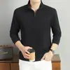 Camiseta Manga Longa com Gola Alta e Zíper Parcial para Homem, Jacquard Casual Respirável Outono 2026, Exclusivamente para Vendas Transfronteiriças