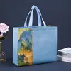Bolsas de Tecido Não Tecido, Sacolas Ecológicas Personalizadas Transfronteiriças, Sacolas Promocionais Laminadas Espessadas para Compras e Roupas, Personalizadas com Impressão de Logo