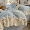 Conjunto de Quatro Peças em Pelúcia de Leite Esculpido Tridimensional Estilo Coreano Coração de Menina Grau Mãe e Bebê A Conjunto Completo Fosco de Pelúcia de Leite Tamanho Grande de Quatro Peças