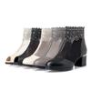Sandalias de verano para mujer, zapatos de malla para mujer, botas de malla huecas, transpirables, de tacón medio, de tacón grueso, con boca de pez, de talla grande