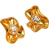 Design de Nicho, Brincos Simples de Pétala de Metal, Brincos de Prata S925 de Alta Qualidade Acessíveis e Modernos, Atacado