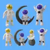 Plástico Luna Sentada Astronauta Creativo Modelo Pequeño de Astronauta Muñeca Piloto Espacial Dibujos Animados Adornos de Escritorio