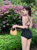 Traje de baño de verano para mujer, de manga larga y cintura alta, adelgazante, con cobertura abdominal, fabricado en Japón y Corea del Sur, 2024