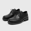Sapatos Oxford estilo britânico 2026, sapatos masculinos de couro com bico quadrado, sapatos masculinos para negócios casuais, sapatos de sola grossa com palmilhas ocultas para aumentar a altura, sapatos de noivo
