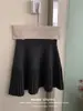 Saia midi plissada de cintura elástica, de alta qualidade, cor cinza escuro, versátil, linha A, para mulheres, outono precoce, cintura alta, modeladora, de malha