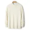 Suéter 100% lã pura para homens, gola redonda, suéter trançado espesso, malha de lã casual solta para outono e inverno, transfronteiriço