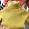 Niños y Niñas 2025 Nuevo Tejido de Punto Suave y Ceroso para Niños Top de Base Cálido de Manga Larga Tejido de Punto de Cuello Alto