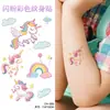 Adesivos de Tatuagem Coloridos com Glitter, Adesivos Fofos de Desenho Animado para Crianças, Não Tóxicos, Fáceis de Lavar, Adesivos para Rosto, Adesivos para Braços, Alto Apelo Estético