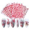 Pegatinas para uñas transfronterizas, nuevas, navideñas, 3D, copos de nieve, árbol de Navidad, muñeco de nieve, pegatinas para uñas al por mayor