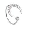 Estilo étnico transfronteiriço de aço inoxidável diamante lua estrela anel de abertura luz de luxo nicho de jóias design Yiwu atacado