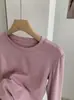 Camiseta de Manga Larga KEKEZOON 2026 Otoño Nueva Ajustada Color Sólido Camiseta Básica 9017