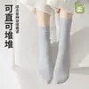 Calcetines de Mujer Zhuji Primavera y Otoño Color Sólido Calcetines de Media Pantorrilla Transpirables Absorbentes de Sudor Estilo Coreano Calcetines Acanalados Holgados Casuales Versátiles de Algodón