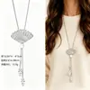 Cadena para Suéter de Collar Largo Geométrico, Accesorio de Lujo de Alta Gama, Versátil y de Moda, Colgante de Perla para Otoño e Invierno