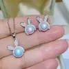 Accesorios de Perlas DIY Aguja de Plata Popular Chapado en Oro de 18K Microincrustado Circonita Aretes de Presión de Cisne Montura Vacía Arete Accesorios de Perlas