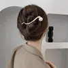 Pasador de Perlas de Alta Gama para Mujer Disco para la Parte Trasera de la Cabeza Pinza de Tiburón Pinza de Agarre con Temperamento Pinza Retorcida Pasador Tocado