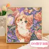 Gatito Lindo con Bufanda Pintura al Óleo Digital para Colorear DIY Interactivo Padre-Hijo Amigable para Principiantes Pintura Decorativa Acrílica