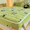 Lençol de Cama de Lã de Leite Fofo de Desenho Animado Peça Única de Inverno Espessado Quente Antiderrapante Totalmente Envolto Cobertura de Cama Fixa Cobertura de Colchão Doméstico