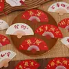 Nueva Tarjeta de Abanico China Retro Festivo Chino Ramo Decoración Tarjeta de Felicitación Bendición Tarjeta de Caja de Regalo Material Floral
