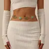 Mejor vendida europea y americana, cadena de cintura ovalada incrustada con turquesas, tallada y repujada, un diseño de nicho con un toque moderno y de alta gama, perfecta para combinar con vestidos