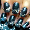 Unhas Postiças Wearable de Média Duração, Moda Galáxia Sonhadora Floral Bolinhas, 24 Peças, Venda Quente Transfronteiriça, Frescas e Modernas, Atacado